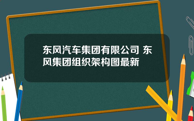 东风汽车集团有限公司 东风集团组织架构图最新